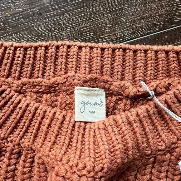 NWT Goumi Kids Womens Clay Chunky Knit Sweater SZ S/M Organic Cotton Orange - Picture 3 of 3